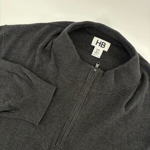 Harbor Bay Men 4XL 1/4 Zip Mens Gray Fleece Jacket Mock Neck Pullover